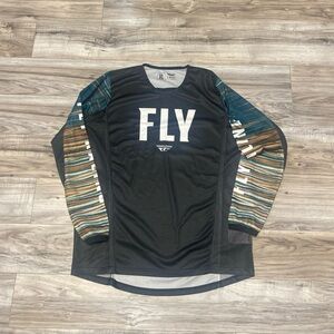 Fly Racing Mens Size X-Large Kinetic Jersey Off-Road Motor Cross Black/Rum/Teal